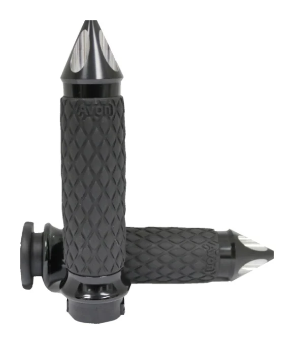 Avon Diamond Contour Spike Grips For Harley With Throttle By Wire